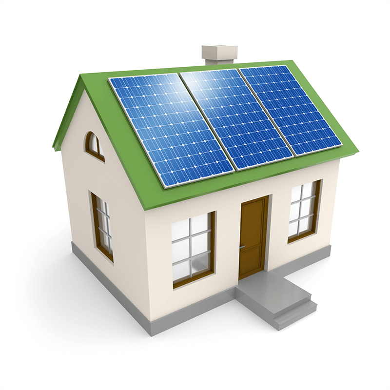 House Graphic with Solar-Panels